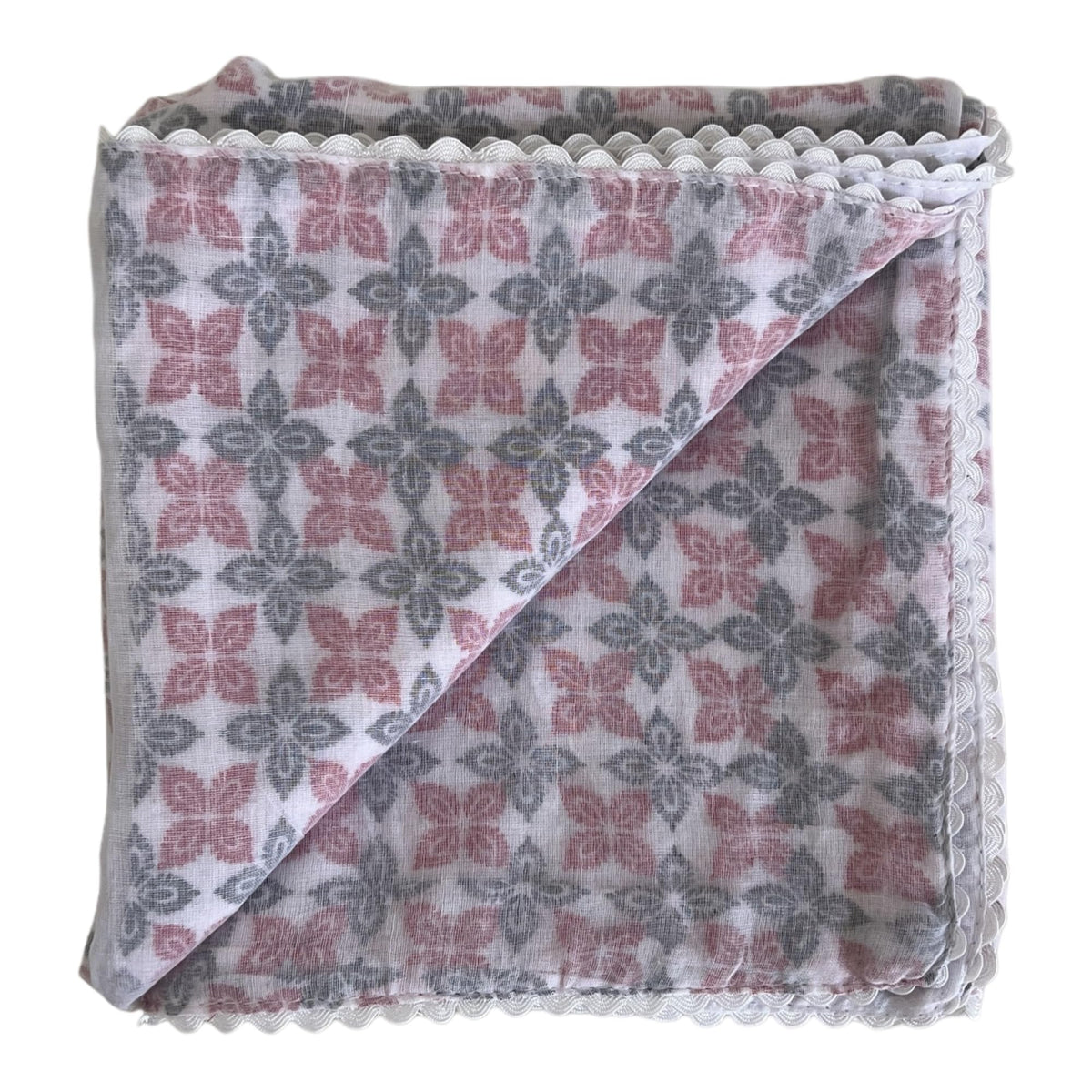 Ameeya Nepali Dhaka Print Khasto Summer Wrap | 100% Malmal Cotton | for Home & Travel | AC Shawl | Reversible, Breathable, Lightweight, Soft & Skin Friendly (40" x 70)