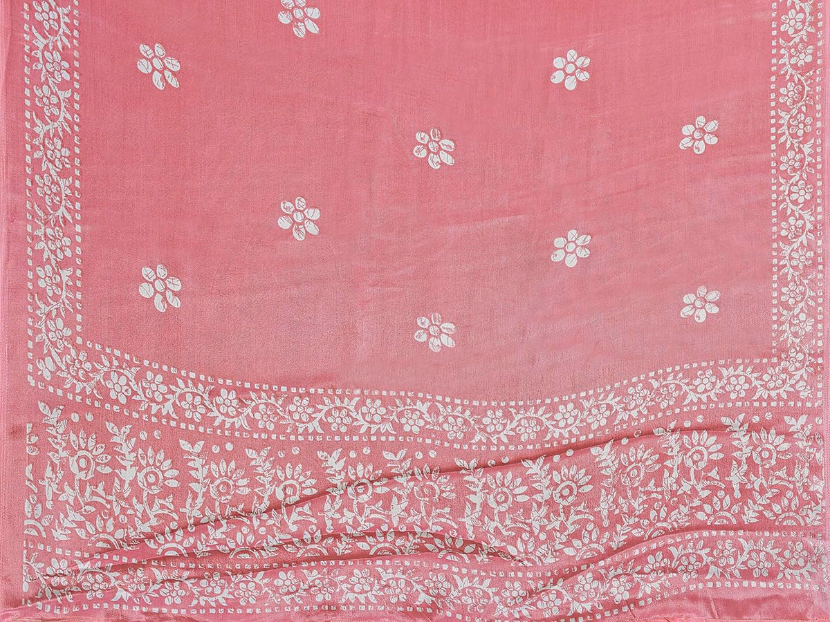 Yashika Women's Elegant Chiffon Saree with Blouse Material - Embrace Trendy Style and Timeless Elegance in this Exquisite Attire (AZ-YS-P1-UTISHA PEACH)