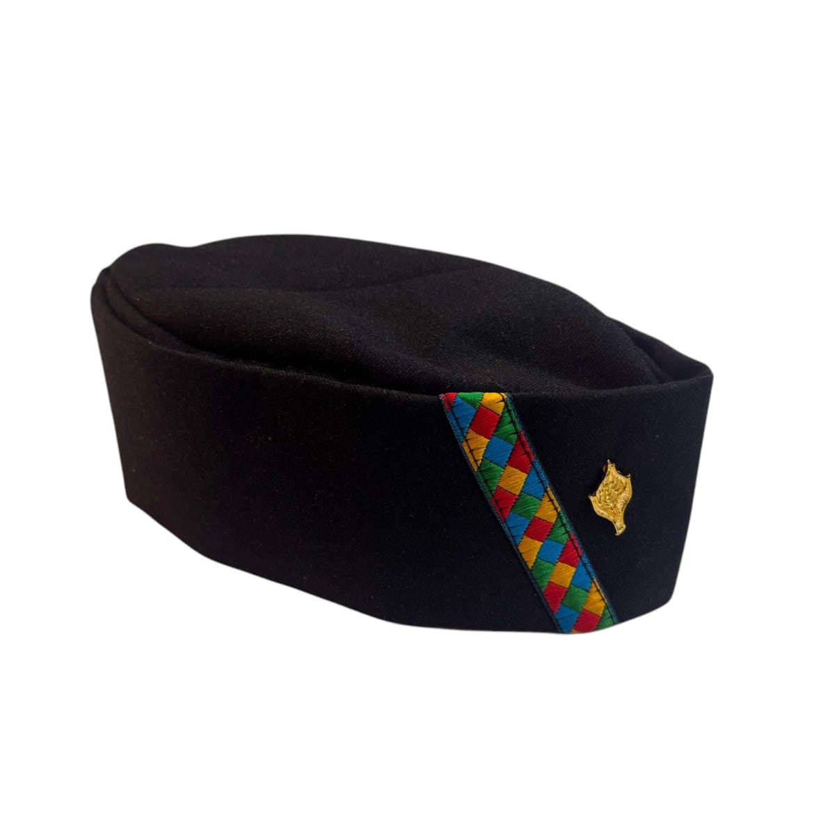 Black Tweed Premium Woolen Uttarakhand Pahadi Topi/Modi Cap, Brahamkamal Uttarakhandi Topi, Pahadi, Himachali Cap Tweed Black (Pack of 1)