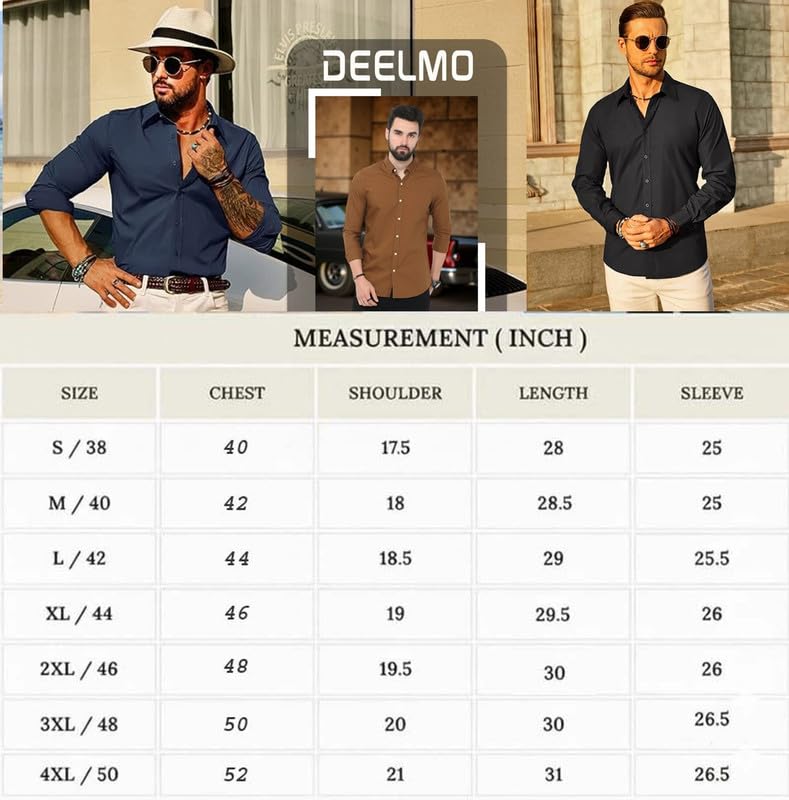 DEELMO Men's Casual Button Down Shirts Long Sleeve Linen Shirt Fashion Textured Beach Summer Shirt (in, Alpha, XL, Regular, Wine)