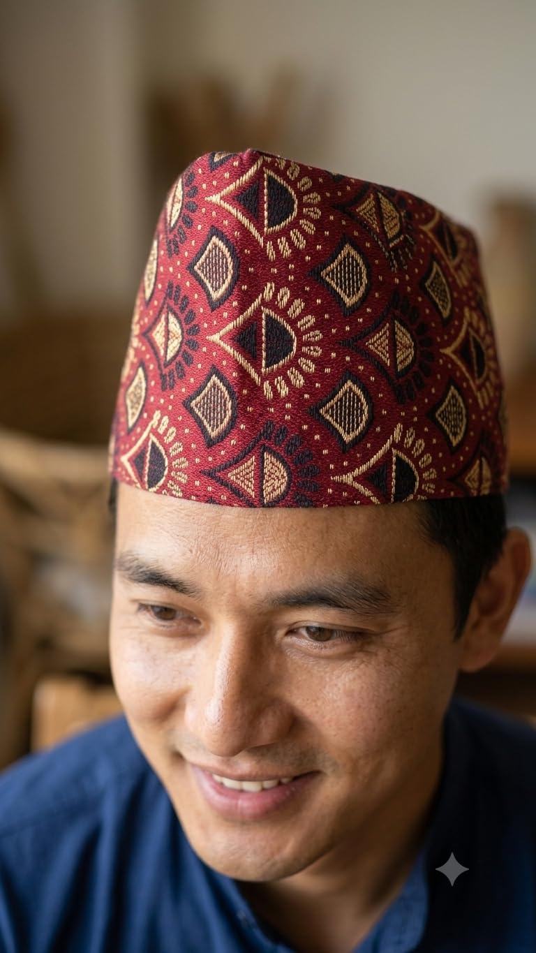 Designer Nepal Topi, Nepal Cap Head Velvet Cloth (in, Alpha, Free Size, L, 1)