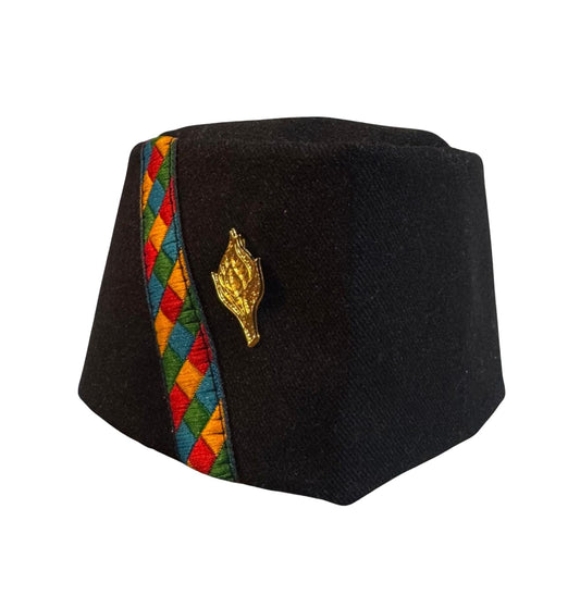 Black Tweed Premium Woolen Uttarakhand Pahadi Topi/Modi Cap, Brahamkamal Uttarakhandi Topi, Pahadi, Himachali Cap Tweed Black (Pack of 1)