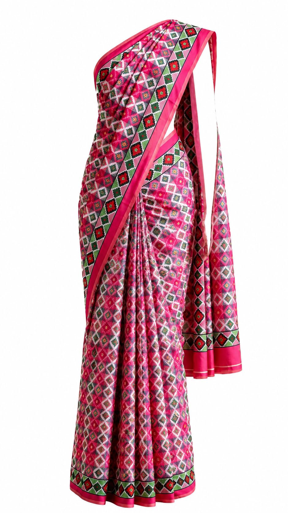 Nepali Dhaka Saree Red