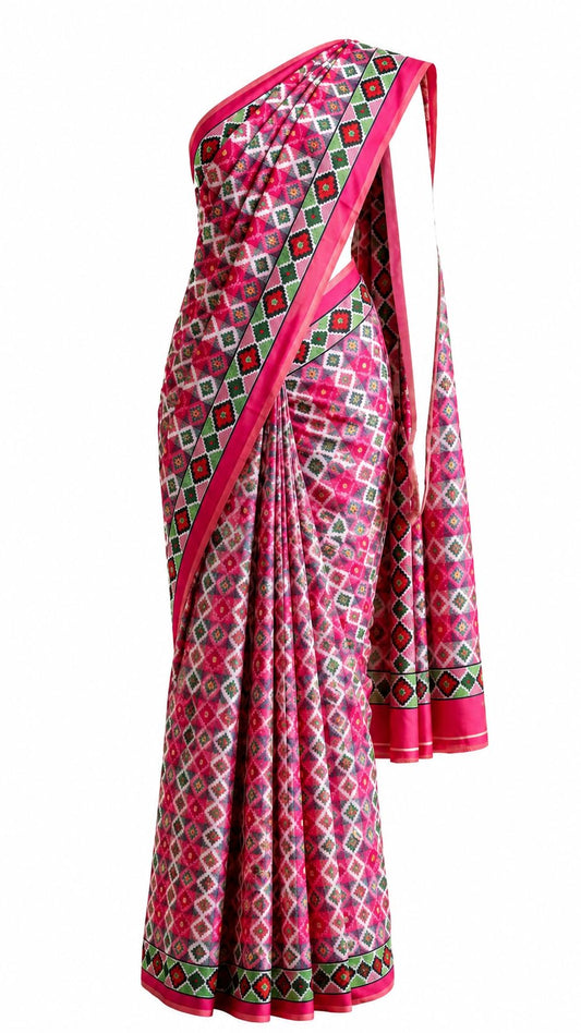Nepali Dhaka Saree Red