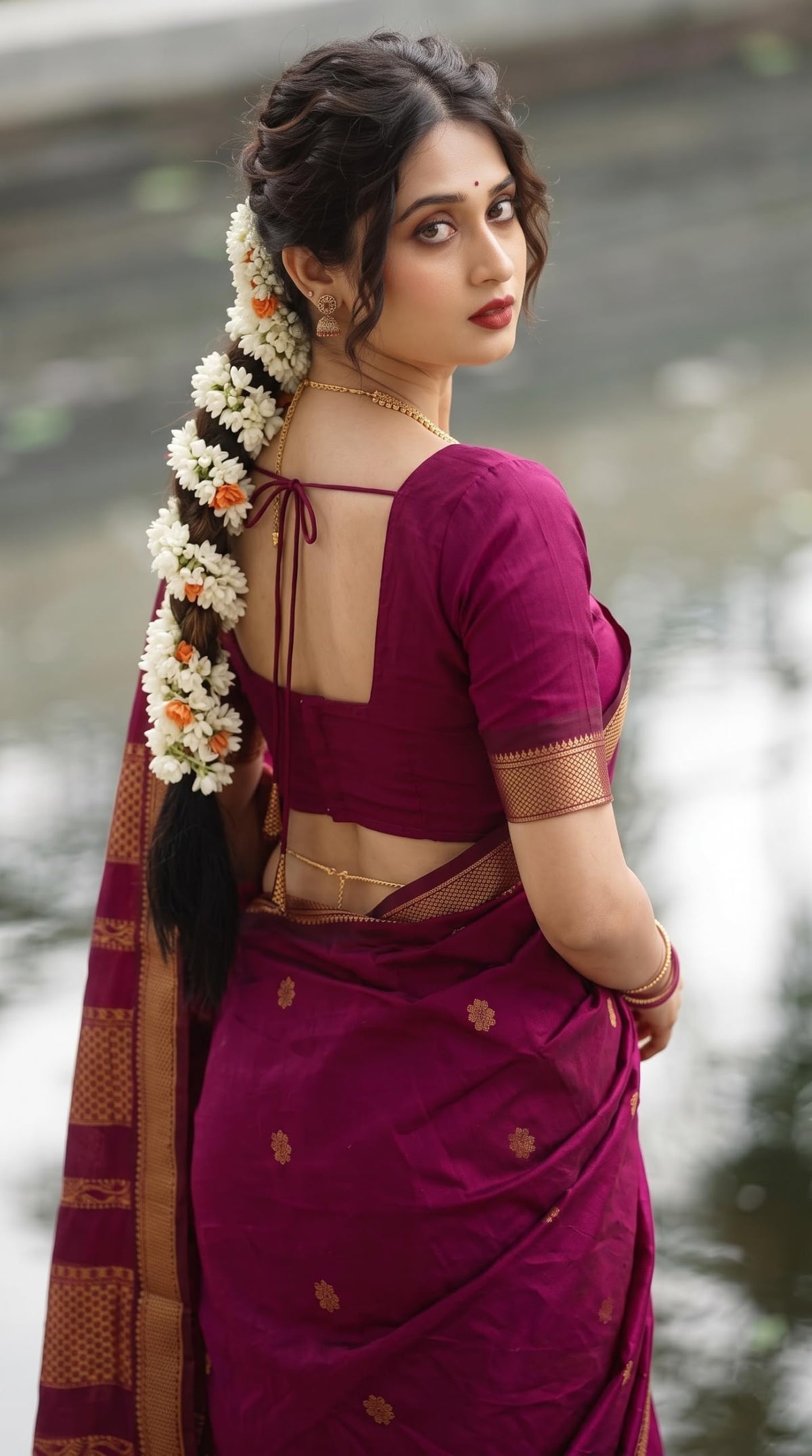 C J Enterprise Women’s Pure Kanjivaram Soft Silk Saree Banarasi Style Ladies Sadi With Blouse Piece for Wedding (Eagle-3-51) (Magenta)