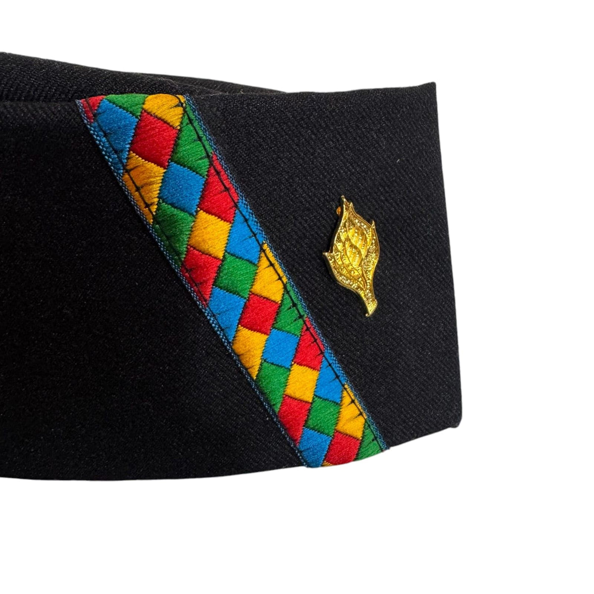 Black Tweed Premium Woolen Uttarakhand Pahadi Topi/Modi Cap, Brahamkamal Uttarakhandi Topi, Pahadi, Himachali Cap Tweed Black (Pack of 1)