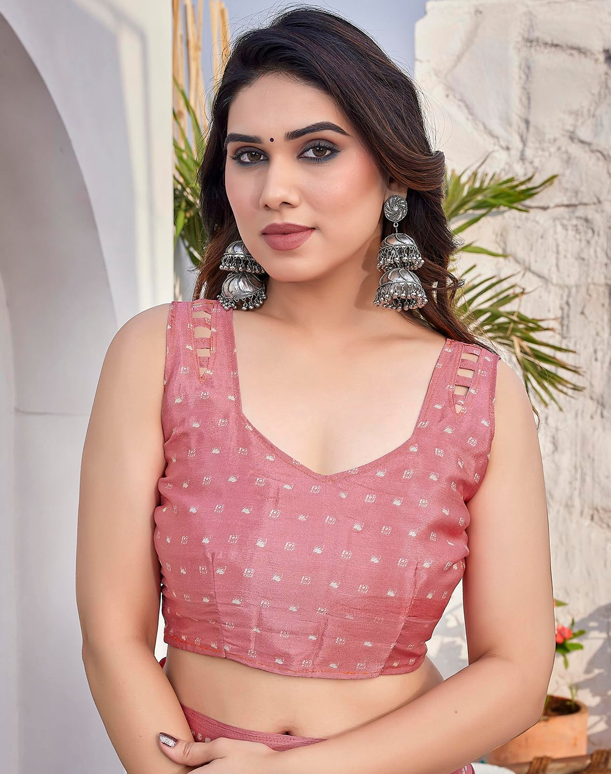 Yashika Women's Elegant Chiffon Saree with Blouse Material - Embrace Trendy Style and Timeless Elegance in this Exquisite Attire (AZ-YS-P1-UTISHA PEACH)