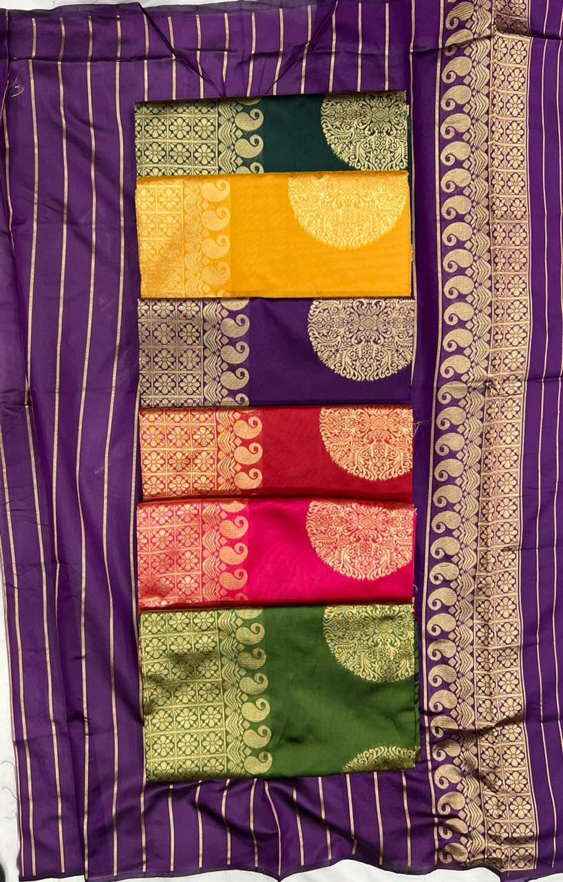 C J Enterprise Women's Banarasi Saree Pure Kanjivaram Silk Saree Soft Design Wear Pattu Sarees Latest Cotton With Blouse Piece For Wedding Sadi Ladies 2026 Party Sari Fancy Fashion (KeriGola Green)