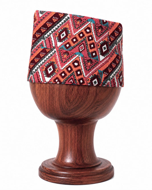 Nepali Dhaka Topi Red, White