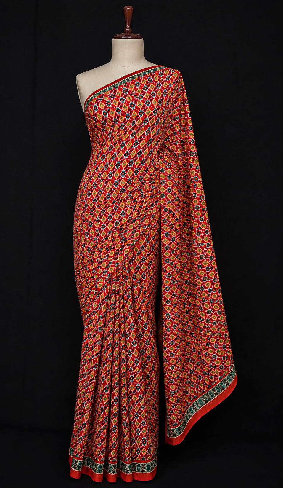 Nepali Dhaka Saree Classic Red