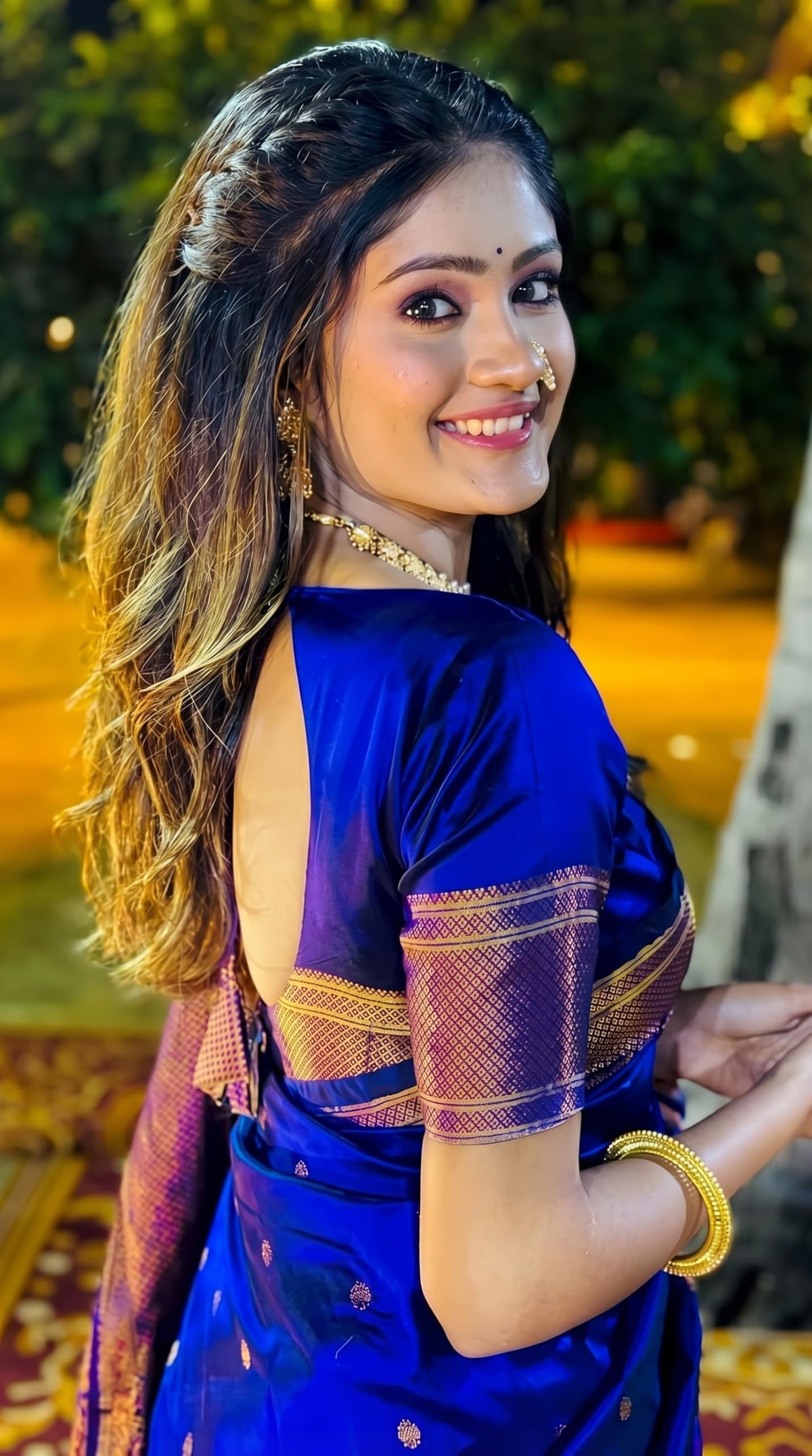 C J Enterprise Women's Banarasi Saree Pure Kanjivaram Silk Saree Soft Design Wear Pattu Sarees Latest Cotton With Blouse Piece Kanchipuram for Wedding sadi new ladies 2025 (BS09) (Violet Blue)