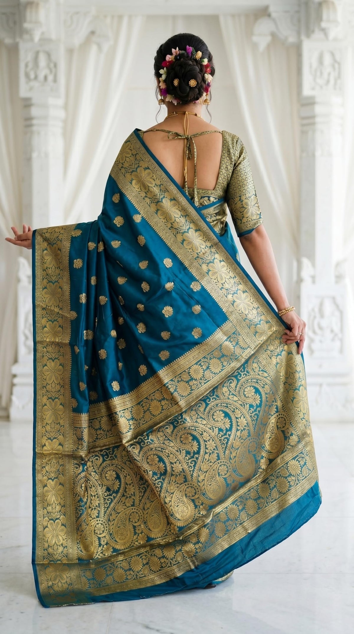 C J Enterprise Women's Banarasi Saree Pure Kanjivaram Silk Saree Soft Design Wear Pattu Sarees Latest Cotton With Blouse Piece for Wedding sadi new ladies 2026