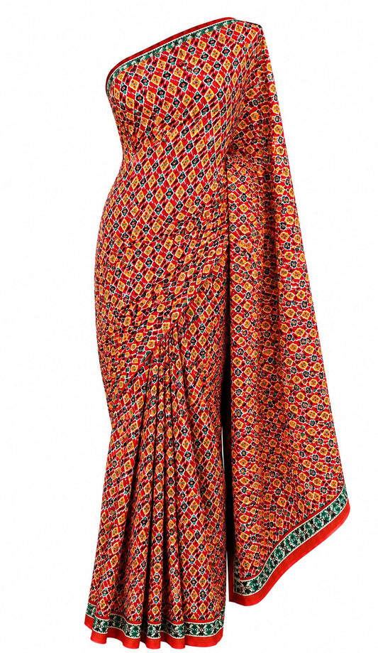 Nepali Dhaka Saree Classic Red