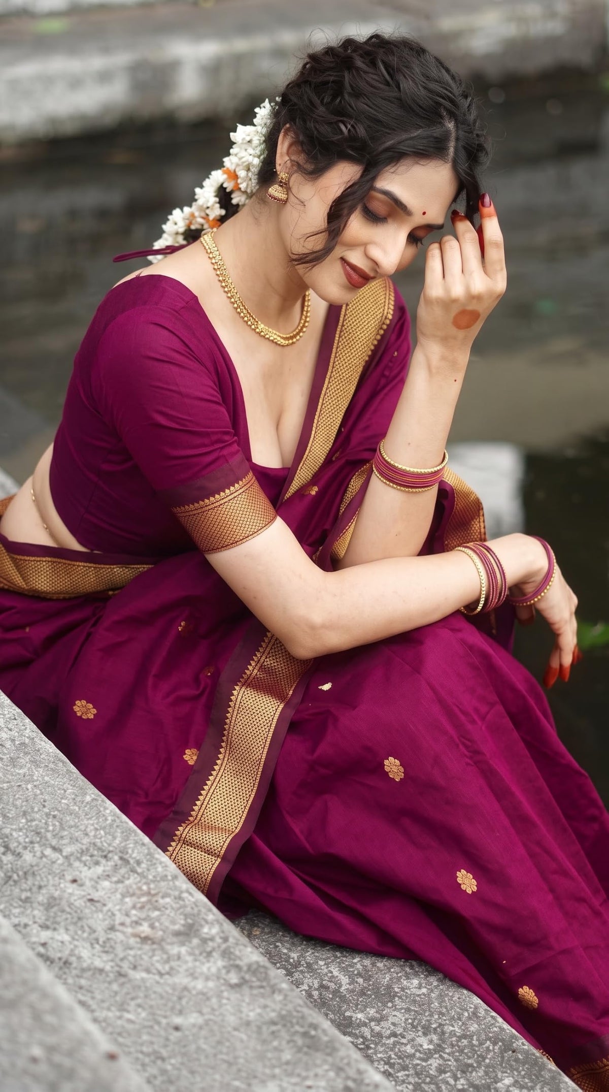 C J Enterprise Women’s Pure Kanjivaram Soft Silk Saree Banarasi Style Ladies Sadi With Blouse Piece for Wedding (Eagle-3-51) (Magenta)