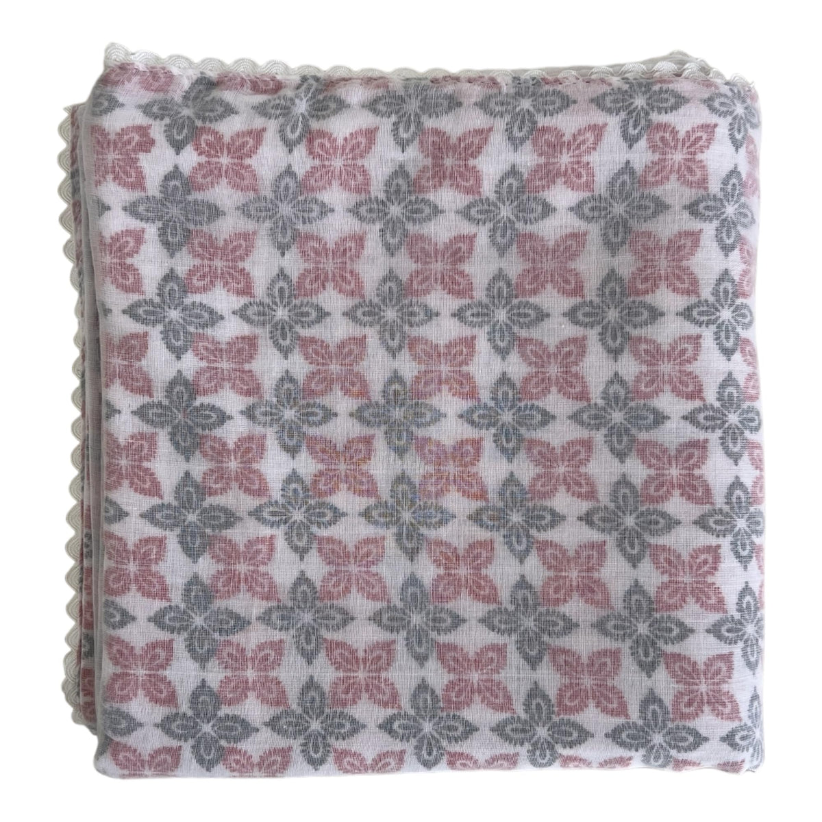 Ameeya Nepali Dhaka Print Khasto Summer Wrap | 100% Malmal Cotton | for Home & Travel | AC Shawl | Reversible, Breathable, Lightweight, Soft & Skin Friendly (40" x 70)