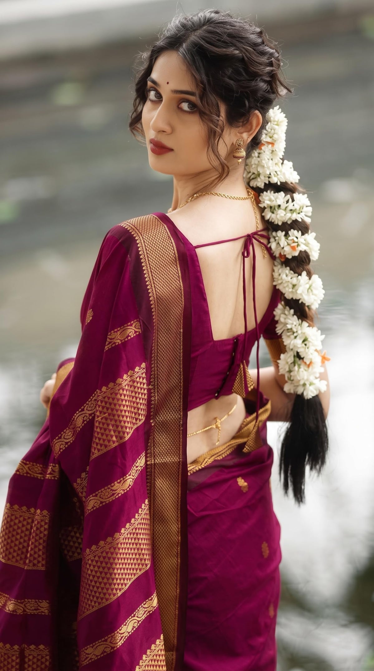 C J Enterprise Women’s Pure Kanjivaram Soft Silk Saree Banarasi Style Ladies Sadi With Blouse Piece for Wedding (Eagle-3-51) (Magenta)
