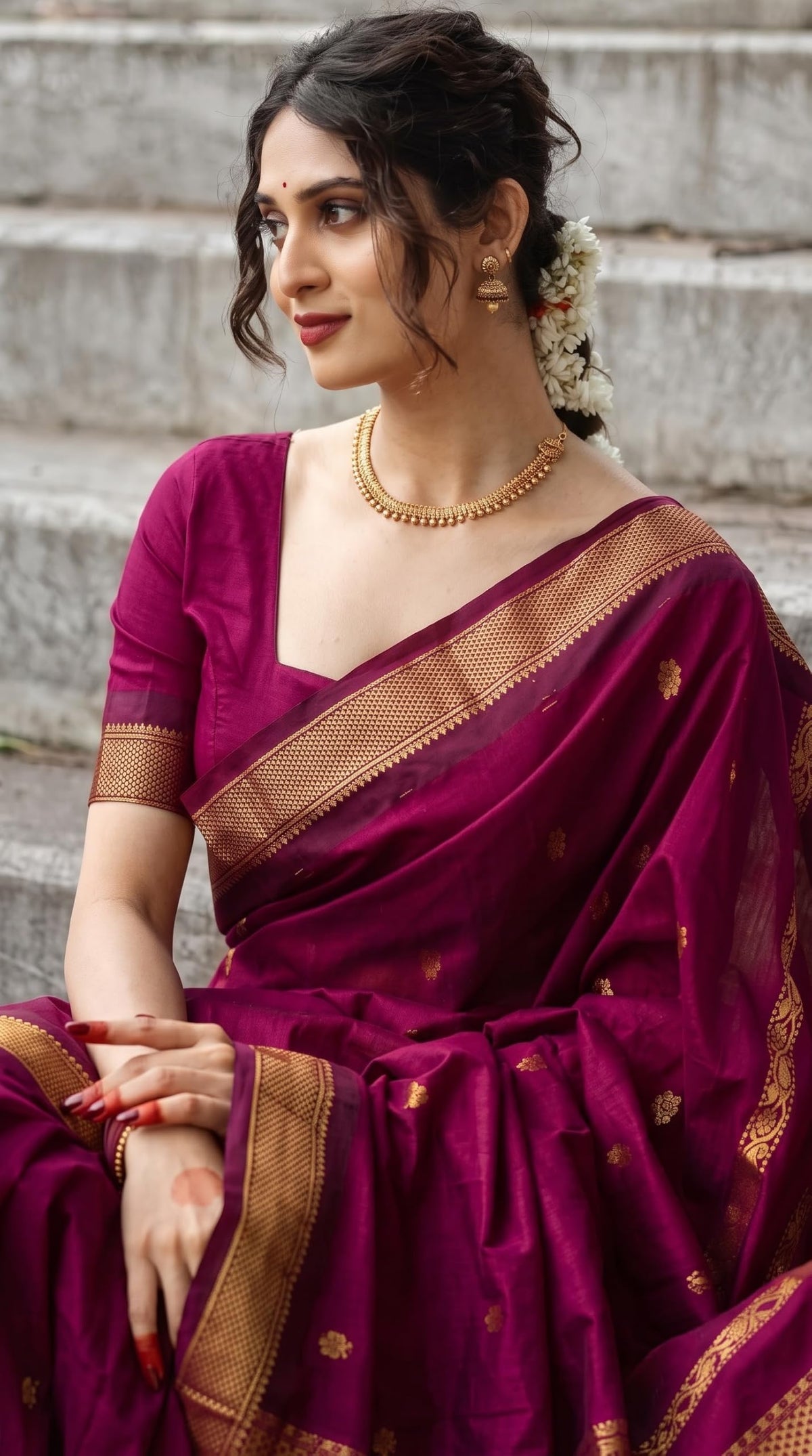 C J Enterprise Women’s Pure Kanjivaram Soft Silk Saree Banarasi Style Ladies Sadi With Blouse Piece for Wedding (Eagle-3-51) (Magenta)