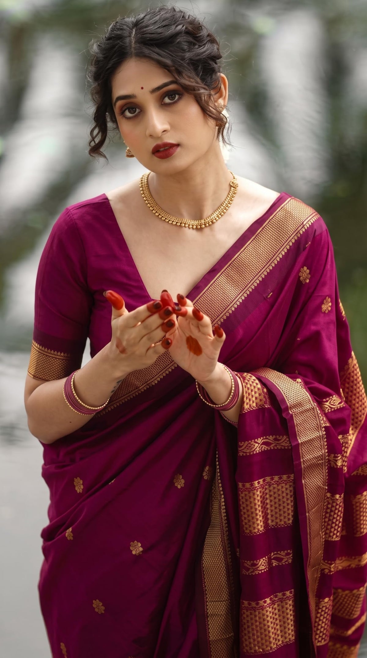 C J Enterprise Women’s Pure Kanjivaram Soft Silk Saree Banarasi Style Ladies Sadi With Blouse Piece for Wedding (Eagle-3-51) (Magenta)