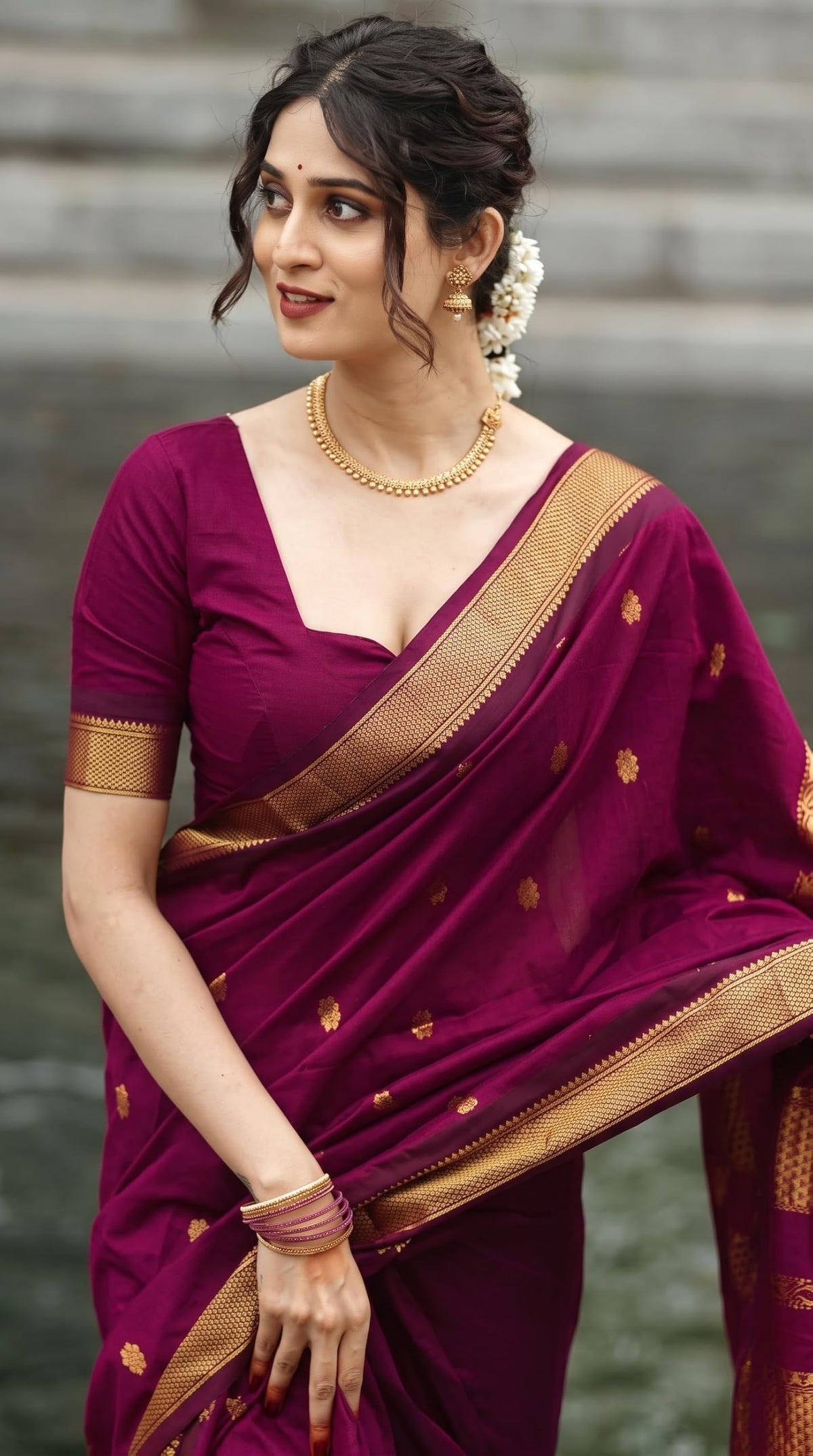 C J Enterprise Women’s Pure Kanjivaram Soft Silk Saree Banarasi Style Ladies Sadi With Blouse Piece for Wedding (Eagle-3-51) (Magenta)