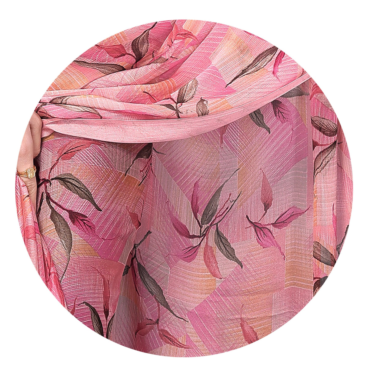 MIRCHI FASHION Chiffon Georgette Floral Printed Sarees for Women with Blouse Piece (40771-Peach)